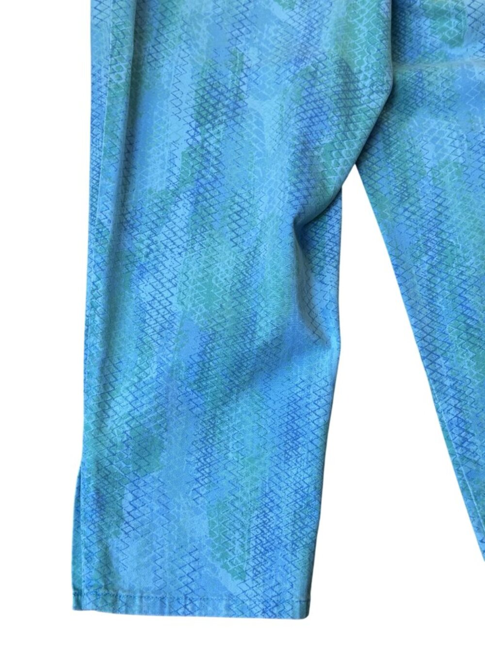 Ruby Rd. Womens Cropped Pants Blue Python Snakeskin Print Stretch - 14 - Picture 13 of 13